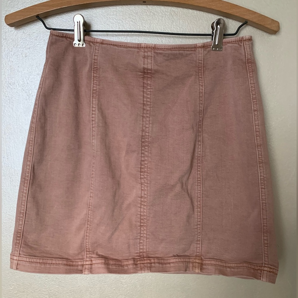 Pink Jean Body-Con Skirt